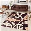 TAPISO Dream Tappeto Soggiorno Salotto Moderno Rosso Nero Foglie A Pelo Corto 250 x 350 cm