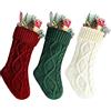 Meiwash Calze Natalizie Calzini di Natale Calze Babbo Natale Calze Appese Abero di Natale Grande Sacchetto di Caramelle Sacchetto Regalo Ciondolo Camino Decorazioni Natalizie (Red+Green+White, 46cm)