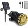 MERRIMAX M Stringa di luci solari per esterni, 20 m, 200 LED, alimentazione solare, ricarica USB, telecomando, luci impermeabili per giardino, cortile, albero decorativo, bianco caldo