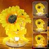 BlyeMichdi Lampada Touch a Forma di Fiore di Girasole, Piccola Lampada da Comodino, 3 Colori, Dimmerabile, Lampada da Tavolo Senza Fili Ricaricabile, Ufficio, Regali Romantici per la Festa della Mamma