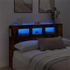 VidaXL Testiera LED Rovere Fumo 160x18,5x103,5 cm, Legno Multistrato, Testata con LED, Ripiani