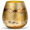 Terroso - Vaso - Vetro dorato soffiato a bocca - Aspetto lussuoso, elegante e raffinato - 25 cm di altezza - Effetto marmo - Vaso per fiori