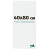 yd. Your Decoration - Cornice 40x80 cm - Bianco Lucente - Decorativa Parete in Alluminio con Vetro in acryl - Antiriflesso - 40x80 Cornice - Kent