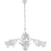 Belight Lampadario 5 Luci Ferro Battuto e Vetro Bianco e Argento Serie Olga