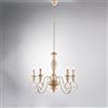 Bonetti Illumina Lampadario Shabby Chic Cascina Bianco Tortora Vintage 5 Luci E14