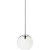 MQDLJSE Lampadario a Sospensione Creativo con Sfera in Vetro a Bolle Trasparenti, Moderno e Semplice, Lampada a Sospensione a Testa Singola, portalampada Nero per Ristorante, corridoio, ba