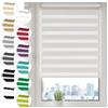 Sonello Tenda a rullo doppio strato Giorno e Notte a senza foratura 70cm x 130cm bianco, facile Fissaggio a Clip Senza Viti, Tenda a rullo Zebra per Finestra o Porta, protezione solare