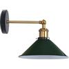 LEDSone Modern Retro Green Wall Lights, Lampada da parete in metallo E27 regolabile per montaggio a parete, Lampada da lettura per interni industriale vintage (Verde)