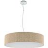 Olux ILLUMINAZIONE - Lampadario Soggiorno Moderno in Tessuto, Lampadario a Sospensione Ideale per Salotto e ogni stanza della Casa, Perfetto per Led, Made in Italy(Mod.Roary Slim-Juta chiaro-60cm)