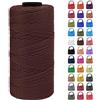 LEREATI Cordino per Borse Uncinetto Filo Macrame 1.5mm x 200m Macrame Corda Colorata, Cordoncino per Borse a Uncinetto, Fai da Te, Arazzo da Parete (Caffè)