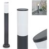 HOFSTEIN Lampada da esterno Caserta, moderna lampada da basamento in metallo/plastica in antracite/bianco, lampada da vialetto, 80 cm, lampada da giardino E27, illuminazione da giardino IP44, senza