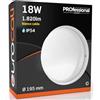 Eurocali Plafoniera LED Soffitto o Parete 18W Rotonda - Colore Bianco - Luce Calda 3000K - Impermeabile IP54