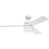Westinghouse Lighting 72271 - Ventilatore da soffitto LED moderno Alta Vista con luce e telecomando, 122 cm, finitura bianca, vetro opalino smerigliato