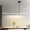 GaoHX Lampadario LED Moderno a Sospensione, Dimmerabile Con Telecomando per Cucina, Soggiorno, Tavolo da Pranzo - Plafoniera Lineare (Black, 120cm)