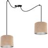 Light Home LH Light-Home Spider Milan Lampadario a Sospensione - Lampadario Ragno - Lampade a Sospensione in Tessuto con Paralume Moderno - 2 Luce - E27 - Beige e Argento