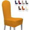 BANZAII TEXTILE INNOVATOR ONLINE Banzaii Coprisedia Elastico con Schienale Tondo 2 Pezzi, Coprisedia Universale per Sedie Cucina e Sala da Pranzo, Fodera Sedia Elasticizzata Lavabile, Oro