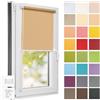 Estika Tenda a rullo semi-trasparente senza forare - 35 x 150 cm - Albicocca - per interni, per finestre, tessuto con protezione solare