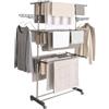 IDMarket - Stendibiancheria inox MAXIMA grigio pieghevole Alt. 145 cm