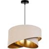 Light Home LH Light-Home Milano Lampadario a Sospensione - Lampadario Industriale per Soggiorno Camera da Letto e Cucina - Lampade a Sospensione in Metallo e con Paralume di Velluto - E27 - Crema