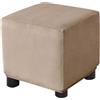 uyeoco Velluto Copri Pouf Quadrato Elasticizzato Copri Poggiapiedi Quadrato Pieghevole Copertura Dell'Ottomano con Fondo Elastico Sofa Protettore per Soggiorno (Color : #16, Size : 45x45 cm)