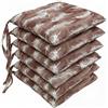 MENKËLL - Set 6 Cuscini Sedia da Cucina in Cotone - Cuscini Coprisedia Universali 40x40 cm - Cuscino 4 punti con Lacci di Fissaggio Imbottiti 100% Made in Italy (Piume Rosso, 40x40 Fantasia)
