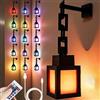 Generic Luce notturna lanterna 3D, lampada pixelata ricaricabile tramite USB con LED a 16 colori, controllo touch e telecomando, luce d'atmosfera montabile a parete per camera da letto