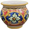 Sicilia Bedda - VASO IN CERAMICA SICILIANA - Prodotto Artigianale di Alta Qualità - Altezza 14 CM Diametro 15 Cm (Fantasia Siciliana)
