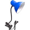 damastoreitalia Lampada da Tavolo in Metallo con Braccio flessibile Testa Girevole e pinza Attacco E27 Ideale per Scrivania lettura studio (Blu con pinza)
