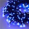 damastoreitalia Catena luminosa natalizia a led da interno e da esterno luci per albero di natale IP44 15 metri 300 led (300 led - cavo verde - luce blu)