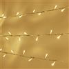 Lights4fun - Catena di Luci Prolungabile a Pile con 100 LED Bianco Caldo su 10m di Cavo Trasparente per Interni ed Esterni