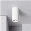 Eurekaled - Lampada da soffitto in gesso ceramico Cilindro o Quadrato - Portafaretto attacco GU10 220V (H140mm, Rotondo)
