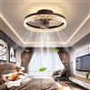 YUNZI 19,7 Ventilatore da soffitto con Luce e Telecomando, LED 30 W Dimmerabile Lampada da soffitto Moderno Ventilatori a soffitto per Soggiorno Camera da Letto Illuminazione, 6 velocità, Marrone