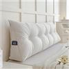 LJQAIZYL Cuscino Testata Letto Singolo/Matrimoniale 140/160 Cuscino Schienale Letto Cuscino Cuneo da Lettura Per Divano Imbottito Sfoderabile Triangolare Cuscini Grandi per Testiera Letto (90X20X50cm,Beige)