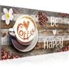 Runa Art Quadri Moderni Caffè Cucina 1 Pezzo L'immagine Tela Non Tessuta Soggiorno Corridoio Be Happy Marrone 020712a