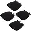 Generico Cuscino per Sedia Semicircolare Lavabile con Lacci 43x41x35 Cm. Cuscino Antiscivolo per Sedia da Esterno per Sedia da Giardino, Sedia da Pranzo O Sedia da Ufficio,Nero,4PCS