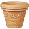 Tecnokit Tera vaso grande festonato anticato in resina di alta qualità, diametro 70 cm altezza 60 cm vaso grande effetto terracotta con decori, per interno ed esterno (Ø cm 70, ANTICATO)