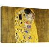 canvashop Quadri Moderni Soggiorno Quadro Klimt il Bacio 100x70 cm Stampe da Parete Tela Canvas Pronto da Appendere Per Camera da Letto Casa Salotto