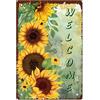CREATCABIN Targa Metallo Girasole Targa Metallo Vintage Rustica Pittura Ferro Retrò Targa Metallo Poster Artistica Parete per Casa Cucina Cafe Wall Decorazioni Natalizie 8 x 12 pollice