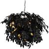 meineWunschleuchte Lampadario a sospensione a LED dimmerabile, diametro 70 cm, design a foglie, colore: nero/oro