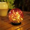 Generico lampada a sfera solare all'aperto, impermeabile a crepa di vetro lampada solare per la strada cortile cortile prato, lampada a sfera paesaggio decorazione all'aperto (Gradiente Rosso, 10CM 20LED)