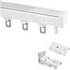 LIYI929GP Binario Tenda Soffitto Scorrevole con Accessori di Montaggio, Binario per Tende A Soffitto in Alluminio Bianco E Nero con Scorrevoli, Montaggio A Parete E Soffitto, Muto Binari A Soffitto