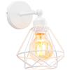 iDEGU Lampada da Parete Vintage 16CM Applique da Parete in Metallo Design Gabbia Industriale E27 Illuminazione Interni Regolabile Lampada a Muro per Corridoio Soggiorno Camera da Letto (Tipo-C Bianco)