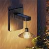 GZZBMY LED Solare Applique da Parete Esterni Impermeabile IP65 Vintage Lampada da Parete Senza Fili Moderna Metallo Esterno Iluminazioni per Pareti per Giardino Garage Corridoio (Nero Luce Calda,1 Pezzi)