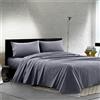 IlGruppone Completo Lenzuola Matrimoniale 100% Cotone Percalle 210 Tc Certificato OEKO-TEX Confezionato in Italia Lenzuolo con Angoli Maxi 30 cm, 2 Federe con Patella - Antracite