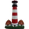Luna24 simply great ideas... Luna24 Lampada solare a forma di faro rosso Westerhever, lampada da giardino, lampada solare con sensore crepuscolare, gigantesca altezza 40 cm, splendida decorazione da giardino.