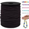 LEREATI Filo Elastico per Braccialetti Resistente 1.5mm x 100m Cordino Elastico Fili per Braccialetti, Cordoncino per Collane, Filo Elastico per Cucire Fai da Te Perline (Nero)