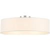 meineWunschleuchte Plafoniera rotonda senza tempo con paralume in tessuto bianco, diametro 60 cm, copertura satinata per un ambiente di luce antiriflesso