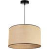 Light Home LH Light-Home Juta Lampadario a Sospensione - Lampade a Sospensione in Metallo con Paralume Moderno - E27-1-Luce 40 cm - Nero Base e Juta e Nero Nastro