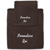 Cieffepi Home Collections Set Bagno (Asciugamano Viso + Ospite) GOLD Personalizzabile in mordiba spugna di puro cotone (Marrone)