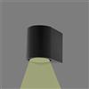 Partenopea® Applique lampada cubo da parete a muro gu10 max 10w led per interno esterno IP65 moderno faretto monoemissione (Tondo Nero, Luce Naturale 4000K)